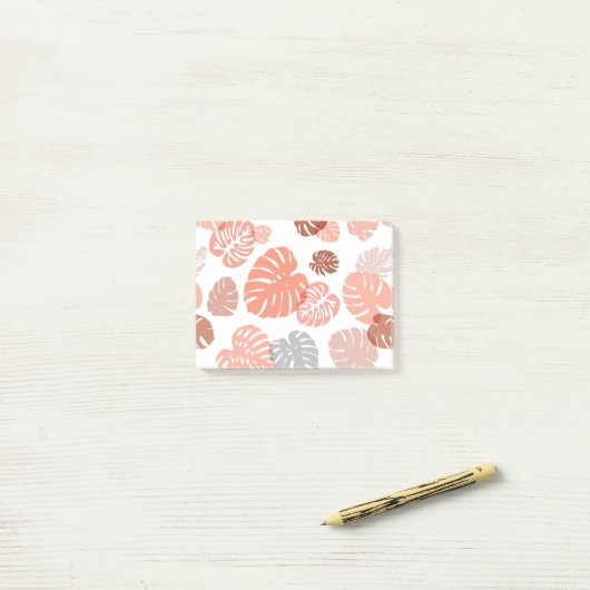 Multicolor tropische bladeren 9 post-it® notes (Op bureau)