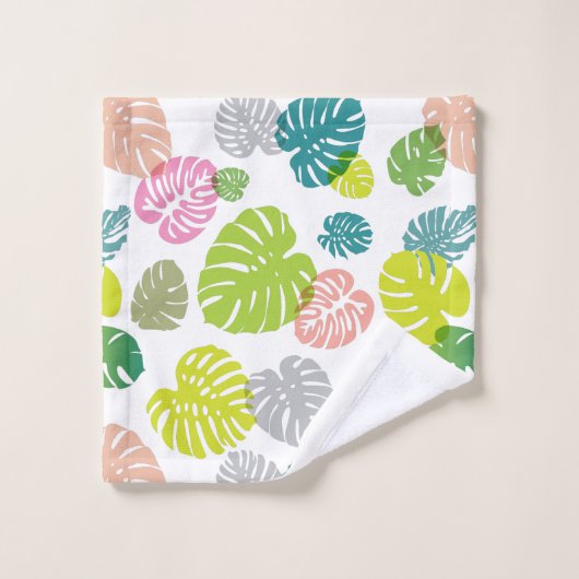 Multicolor tropische bladeren bad handdoek (Wasdoekje)