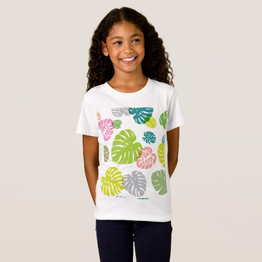 Multicolor tropische bladeren t-shirt (Voorkant volledig)
