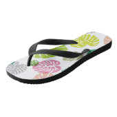 Multicolor tropische bladeren teenslippers (Schuin)