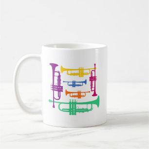 Multicolor Trumpet Brass Music Instrument Koffiemok