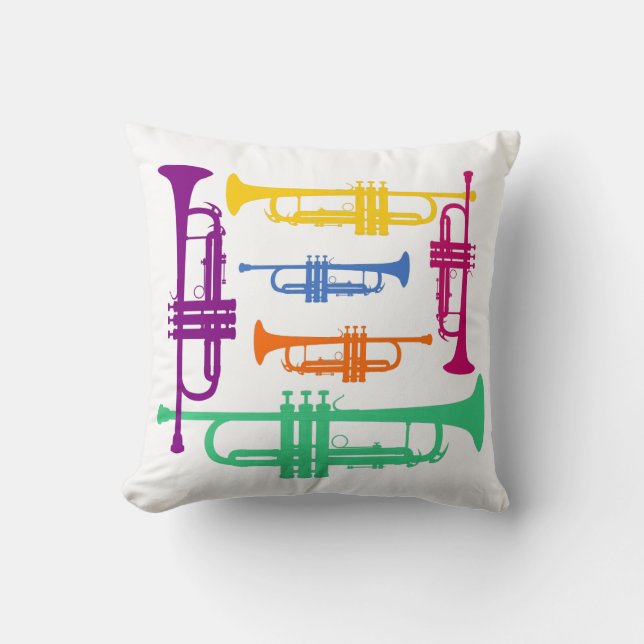 Multicolor Trumpet Brass Music Instrument Kussen (Voorkant)