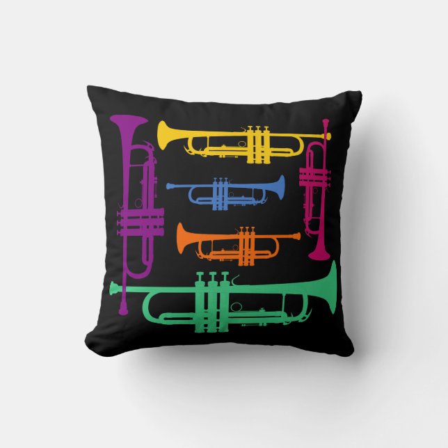 Multicolor Trumpet Brass Music Instrument Kussen (Voorkant)