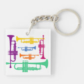 Multicolor Trumpet Brass Music Instrument Sleutelhanger (Achterkant)