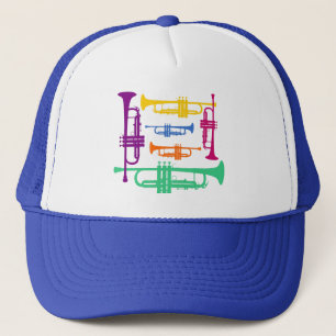 Multicolor Trumpet Music Instrument Baseball Trucker Pet