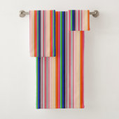 Multicolor Vertical Stripe Patroon Bad Handdoek (Insitu)