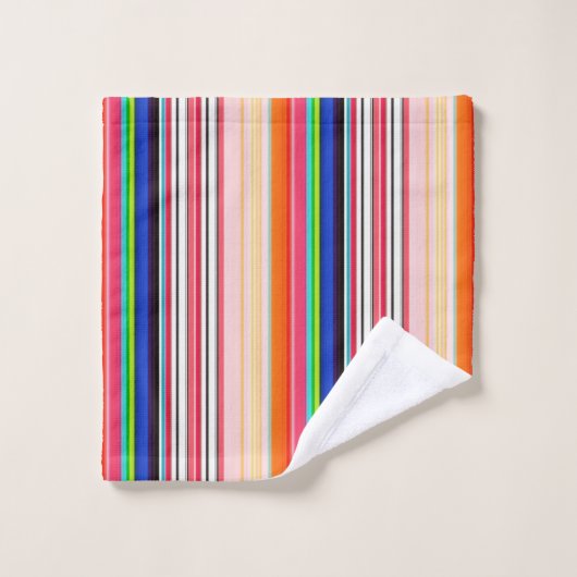 Multicolor Vertical Stripe Patroon Bad Handdoek (Wasdoekje)