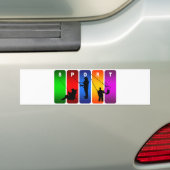 Multicolor Vissen Emblem Bumpersticker (Op auto)