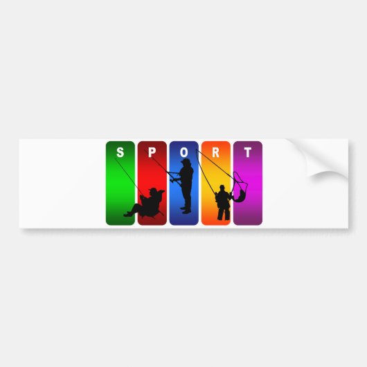 Multicolor Vissen Emblem Bumpersticker (Voorkant)