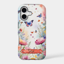 Multicolor Vlinder & Bloemen iPhone / iPad hoesje