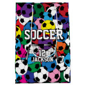 Multicolor Voetbal Collage Medium Cadeauzakje (Achterkant)