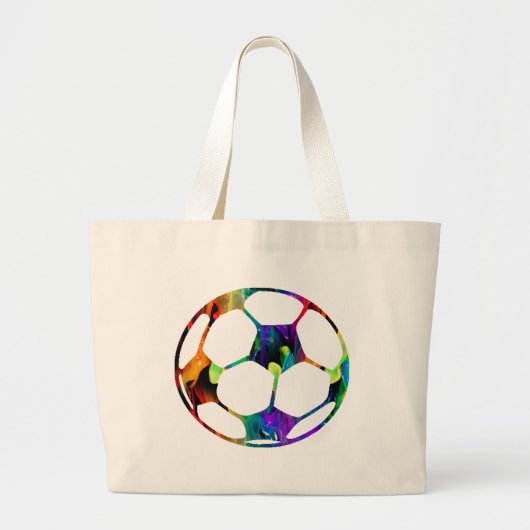 MULTICOLOR VOETBAL PRODUCTEN GROTE TOTE BAG (Voorkant)