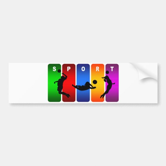 Multicolor Volleyball Emblem Bumpersticker (Voorkant)