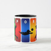 Multicolor Volleyball Emblem Mok (Midden)