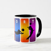 Multicolor Volleyball Emblem Mok (Voorkant rechts)