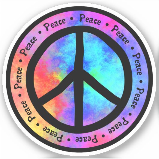 Multicolor Vredesteken Sticker (Voorkant)