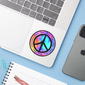 Multicolor Vredesteken Sticker (Laptop met iPhone)