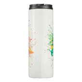 Multicolor Watercolor Floral boho Mandala Thermosbeker (Achterkant)