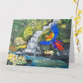  Multicolor Waterfall Garden Scene Painting Kaart (Gele Bloem)