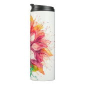 Multicolor waterverf bloemige boho-mandala thermosbeker (Geroteerd rechts)