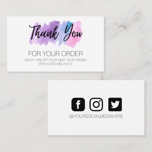 MultiColor Waterverf Brush Stroke Loyalty Visitekaartje (Voorkant / Achterkant)