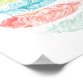 Multicolor Waterverf feathers Poster tribaal afdru (Hoek)