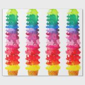 Multicolor Waterverf Ice Cone Colorful Cadeaupapier (Vlak)
