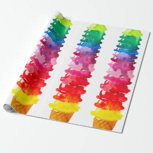 Multicolor Waterverf Ice Cone Colorful Cadeaupapier