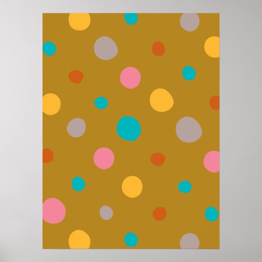 Multicolor Waterverf Stippen 4 Poster (Voorkant)