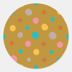 Multicolor Waterverf Stippen 4 Ronde Sticker