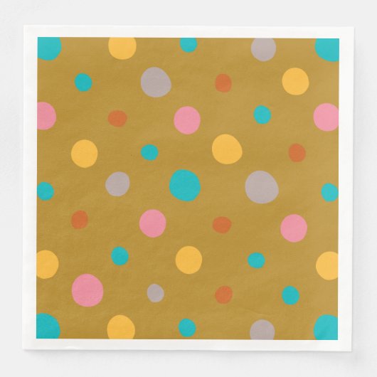 Multicolor Waterverf Stippen 4 Servet (Voorkant)