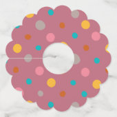 Multicolor Waterverf Stippen 5 Wijnglaslabel (Achterkant)