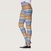 Multicolor Waterverf Stripes Patroon Leggings (Links)