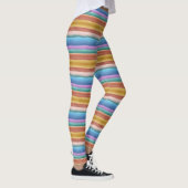 Multicolor Waterverf Stripes Patroon Leggings (Rechts)
