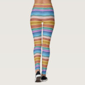 Multicolor Waterverf Stripes Patroon Leggings (Achterkant)