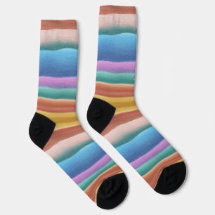 Multicolor Waterverf Stripes Patroon Sokken