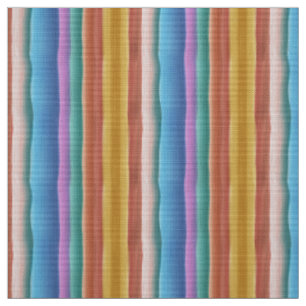Multicolor Waterverf Stripes Patroon Stof