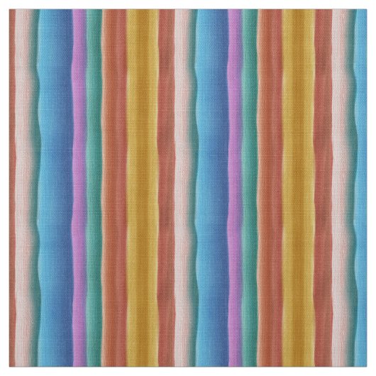 Multicolor Waterverf Stripes Patroon Stof (Swatch)