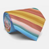 Multicolor Waterverf Stripes Patroon Stropdas (Opgerold)