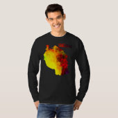 Multicolor Waterverf Tanzania Map Digital Artwork T-shirt (Voorkant volledig)