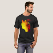 Multicolor Waterverf Tanzania Map Digital Artwork T-shirt (Voorkant volledig)