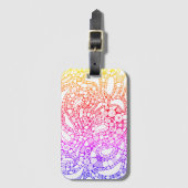 Multicolor Wavy Circles Square Abstract Drawing Bagagelabel (Voorkant (verticaal))