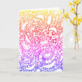 Multicolor Wavy Circles Square Abstract Drawing Kaart (Gele Bloem)