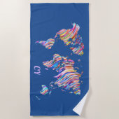 Multicolor-Wereldkaart Strandlaken (Voorkant)