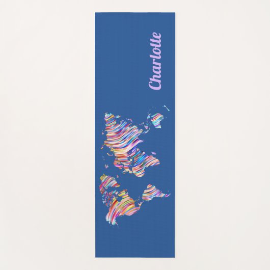 Multicolor-Wereldkaart Yogamat (Voorkant)