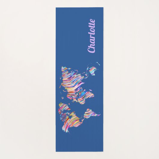 Multicolor-Wereldkaart Yogamat (Achterkant)