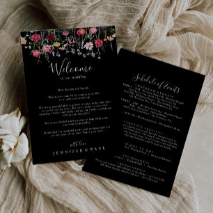 Multicolor wilde bloemen huwelijksbegroetingsbrief