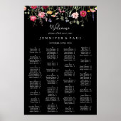 Multicolor Wildflower Alfabetische Zitting Grafiek Poster (Voorkant)