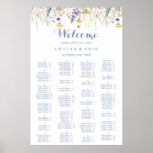 Multicolor Wildflower Alfabetische Zitting Grafiek Poster (Voorkant)