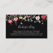 Multicolor Wildflower Baby shower Boek Aanvraag Informatiekaartje (Voorkant)